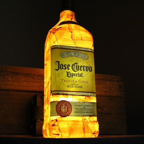 Upcycled Jose Cuervo Gold Tequila Bottle Lamp